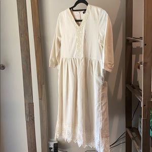 ROOLEE Beige Embroidered  Dress